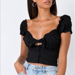 Princess Polly Black Crop Top